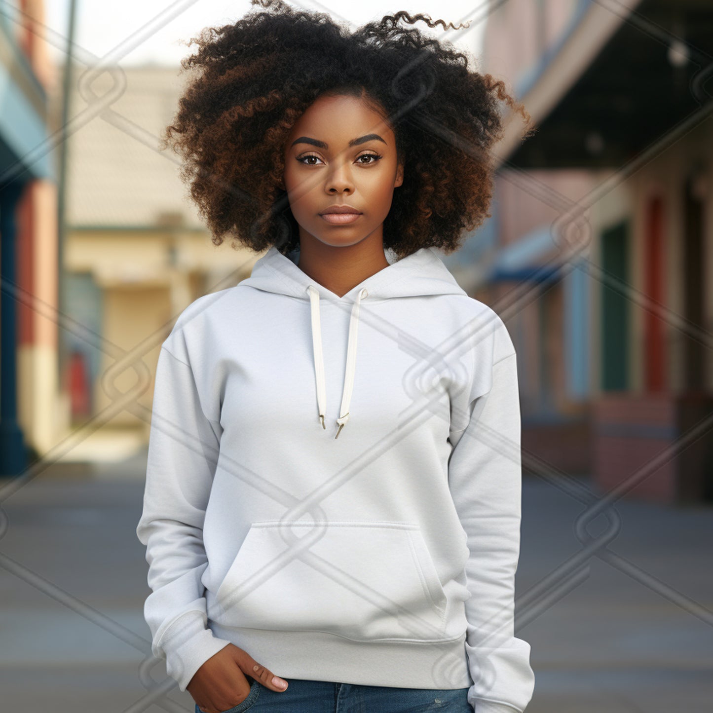 White Hoodie Model Mockup