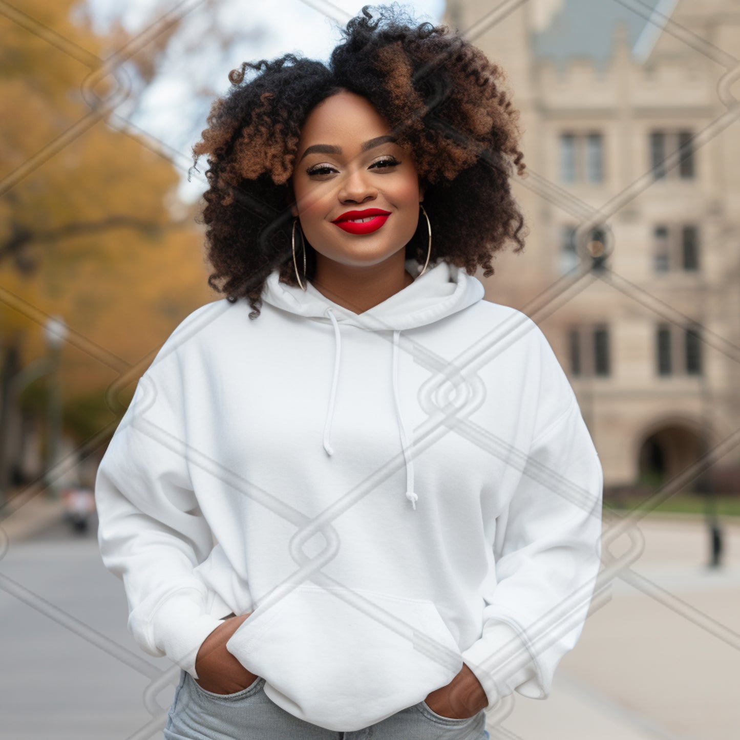 White Hoodie Model Mockup