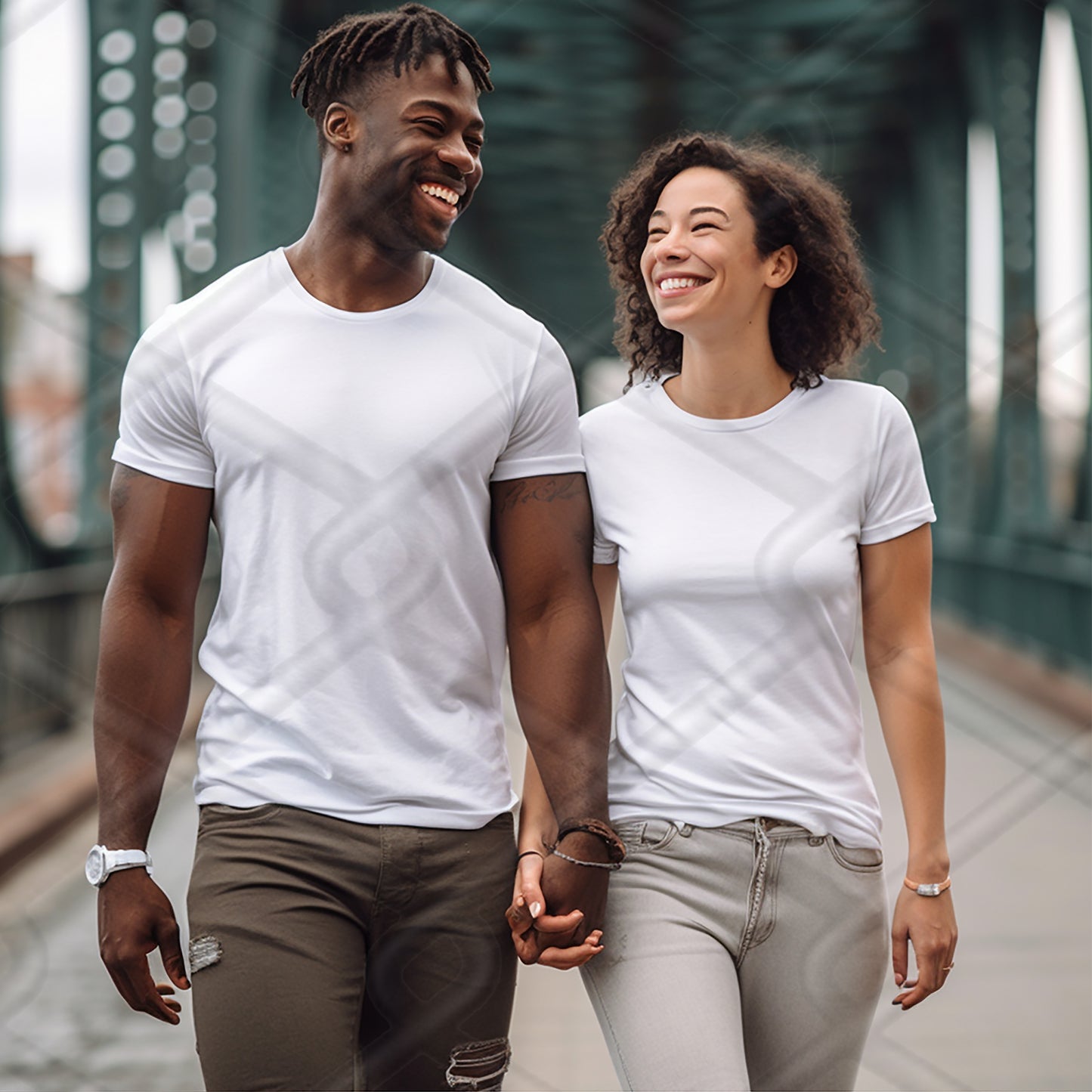 TShirt Couples Model Mockup