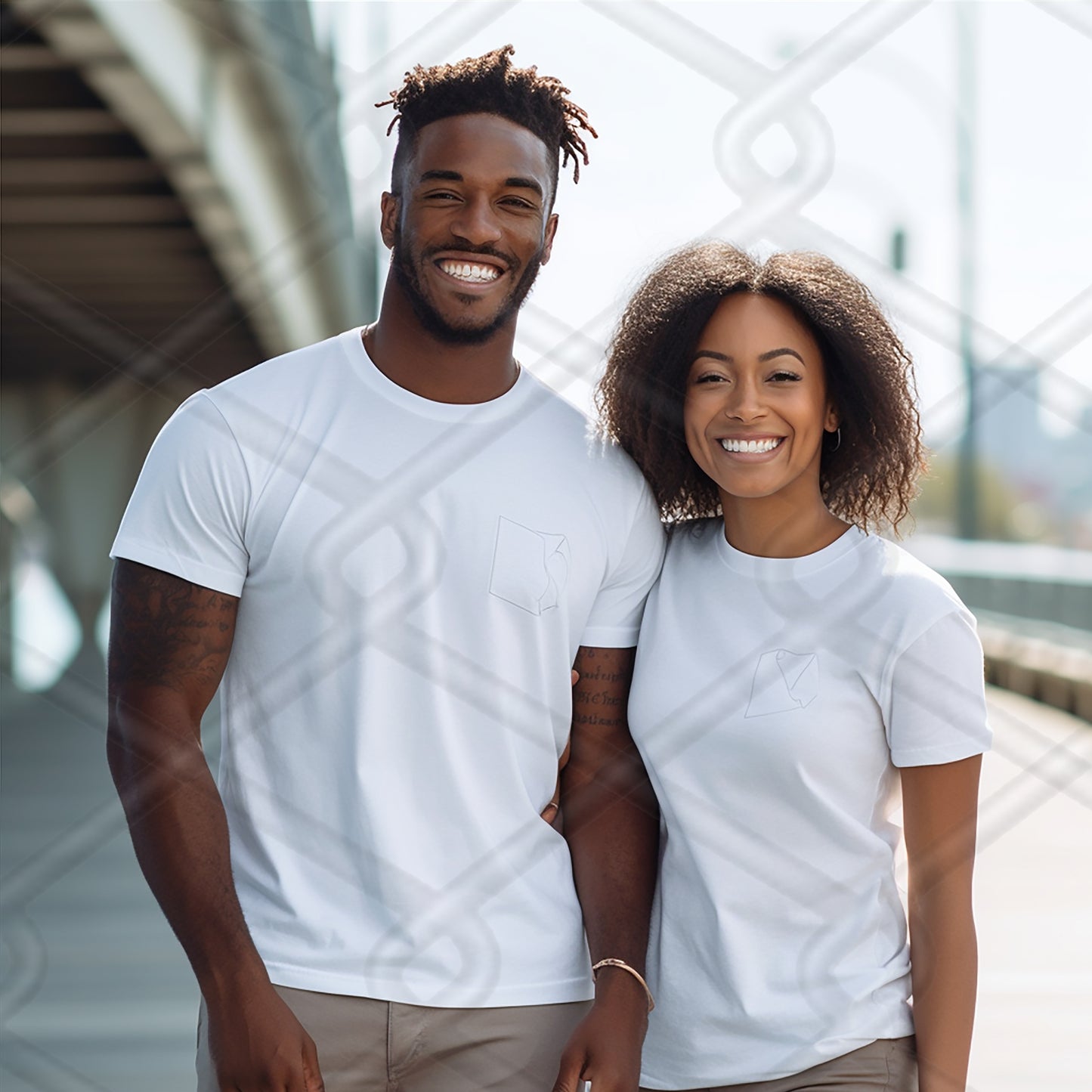 TShirt Couples Model Mockup