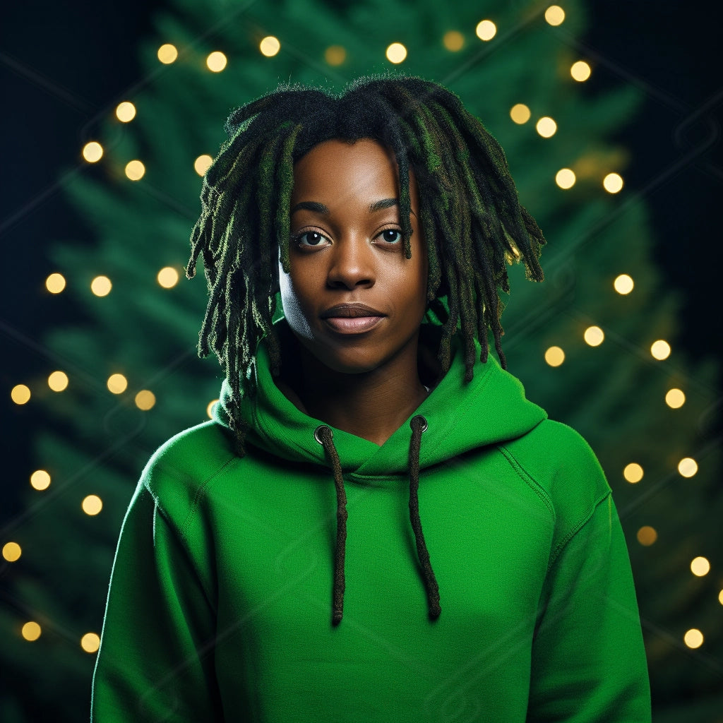 Green Hoodie Model Mockup