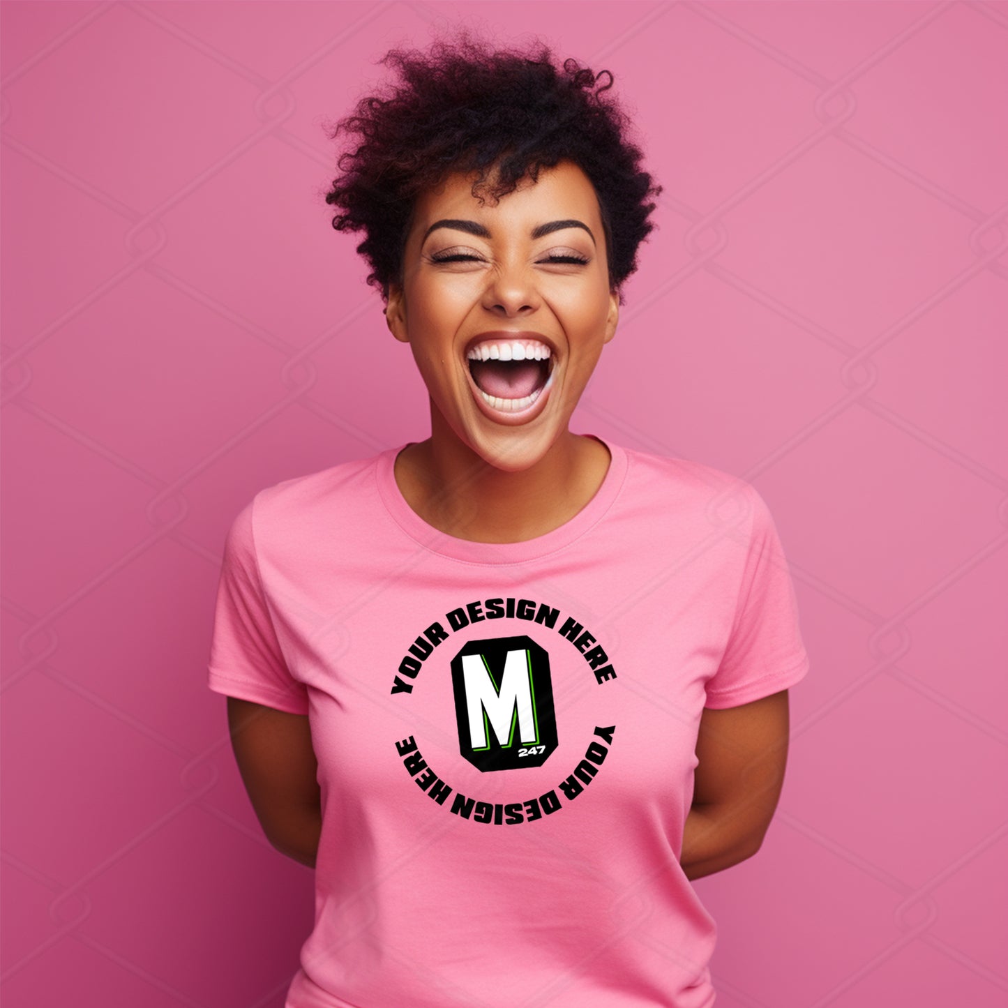 Pink TShirt Model Mockup