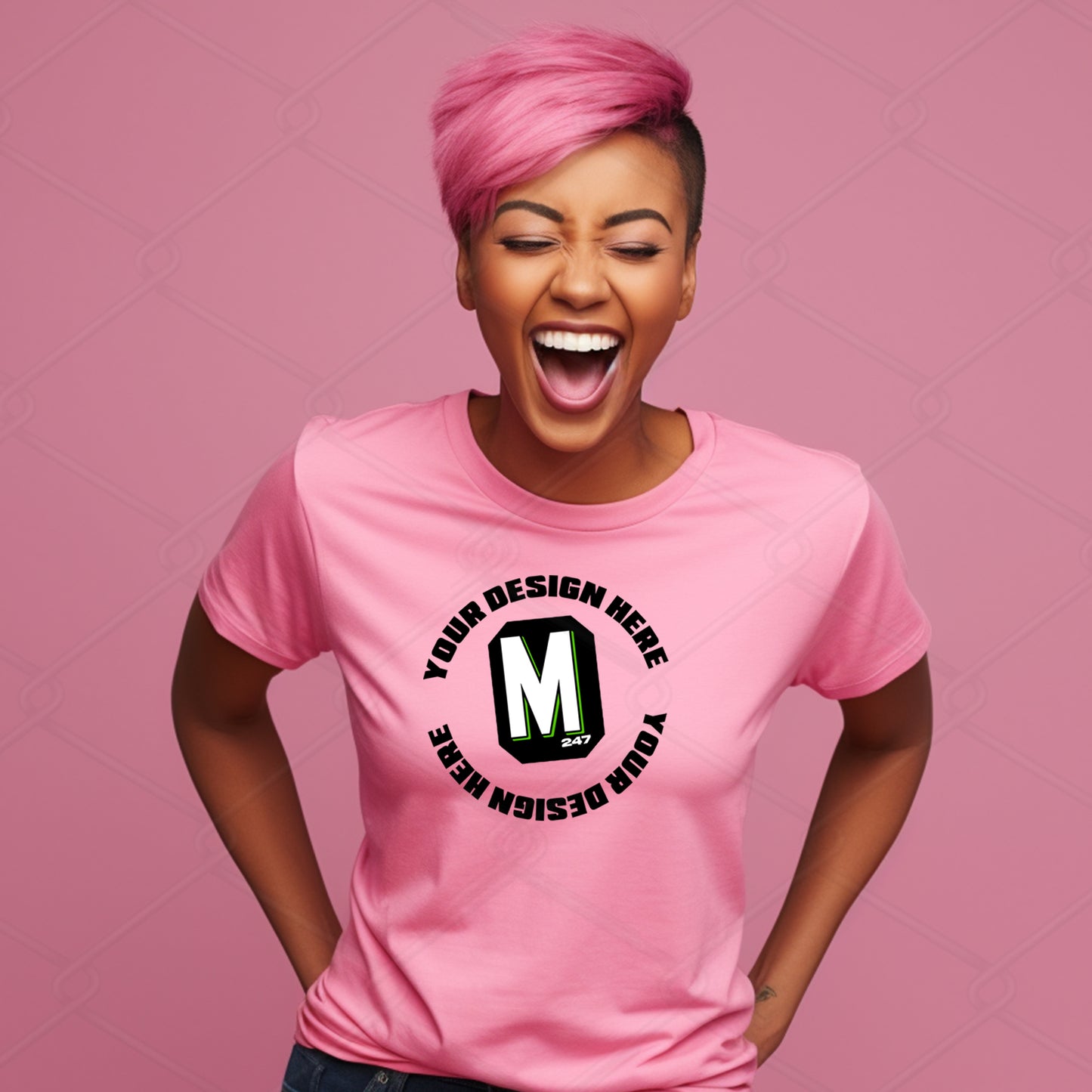 Pink TShirt Model Mockup