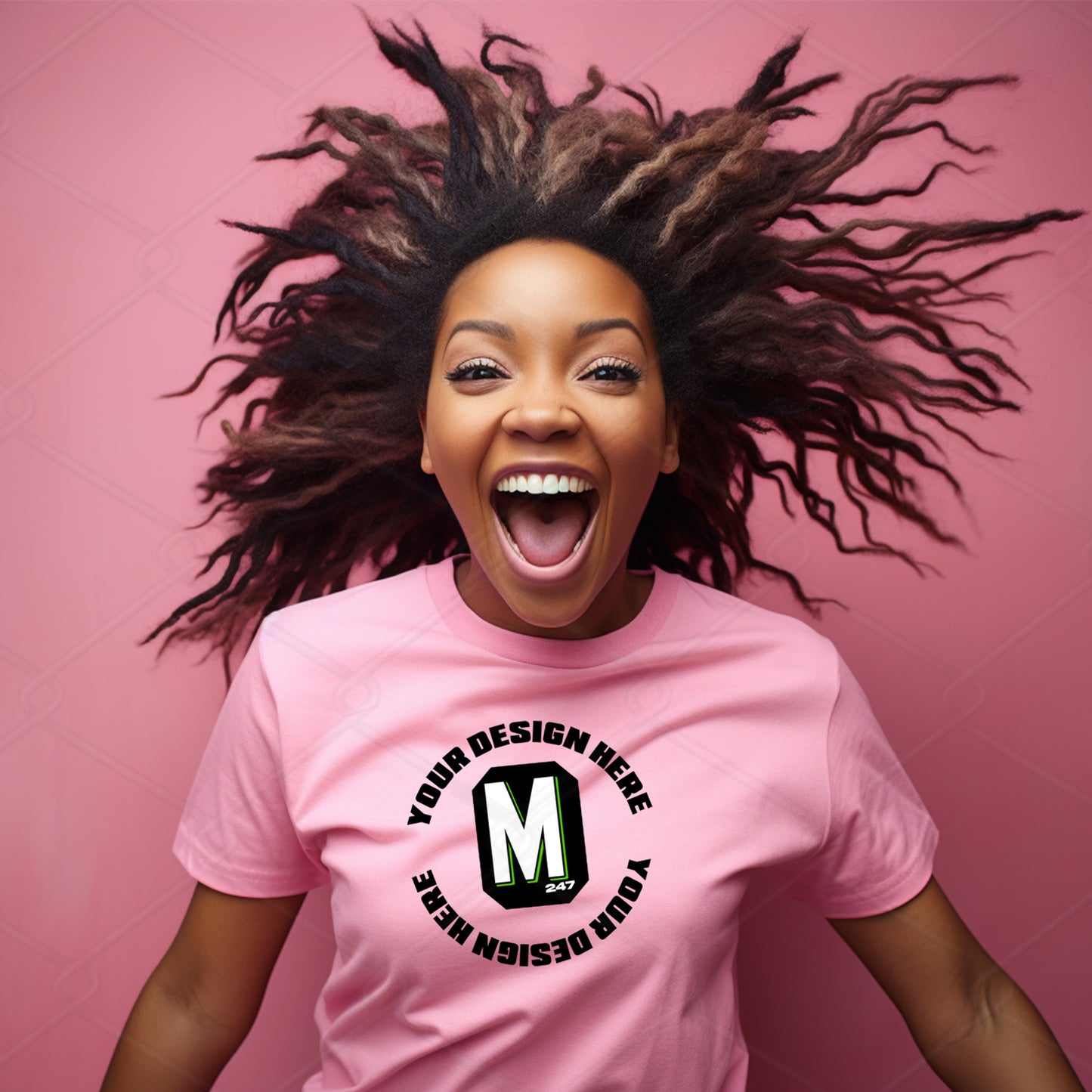 Pink TShirt Model Mockup