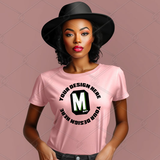 Pink TShirt Model Mockup