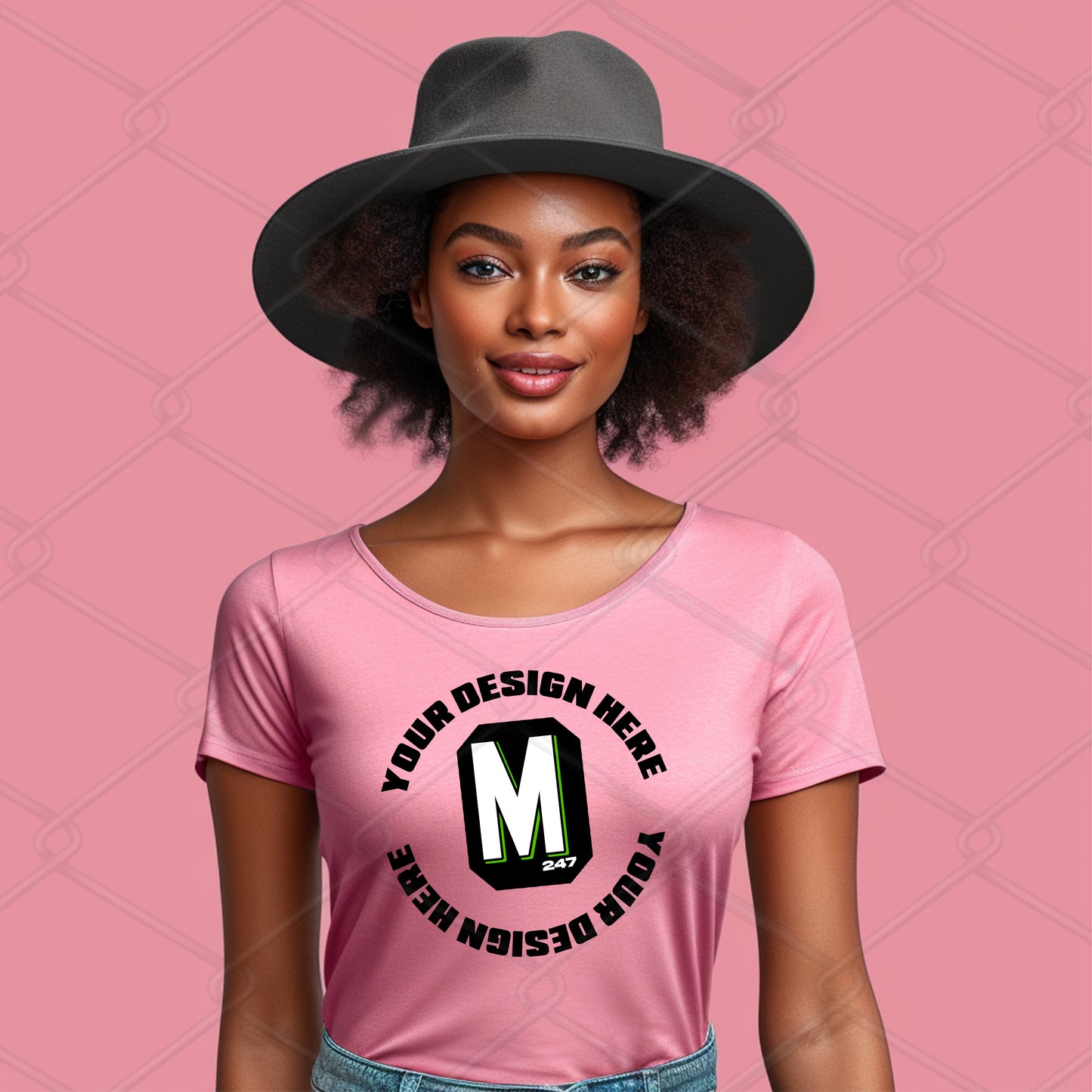 Pink TShirt Model Mockup