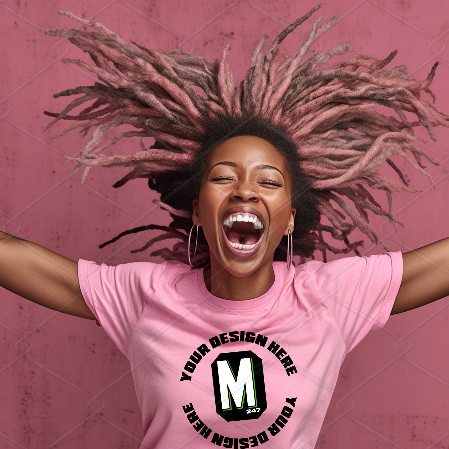 Pink TShirt Model Mockup