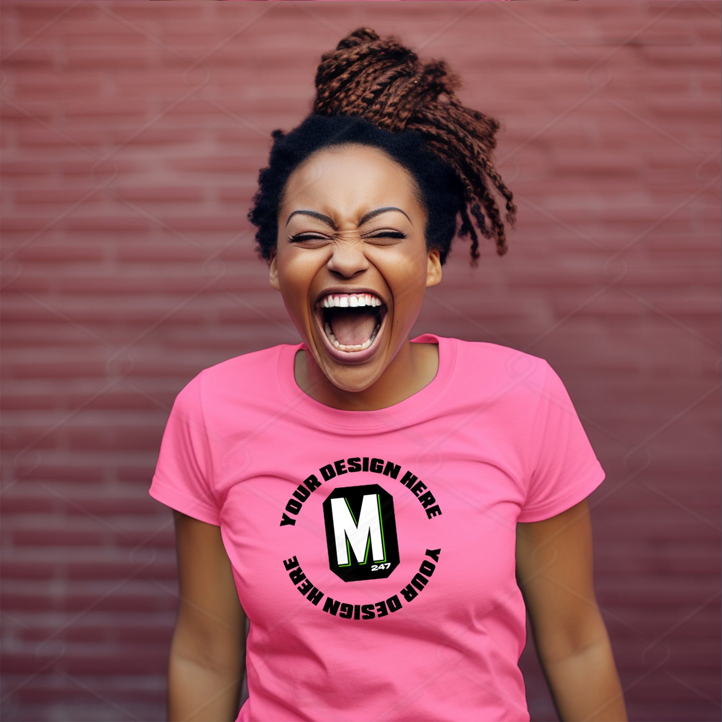 Pink TShirt Model Mockup