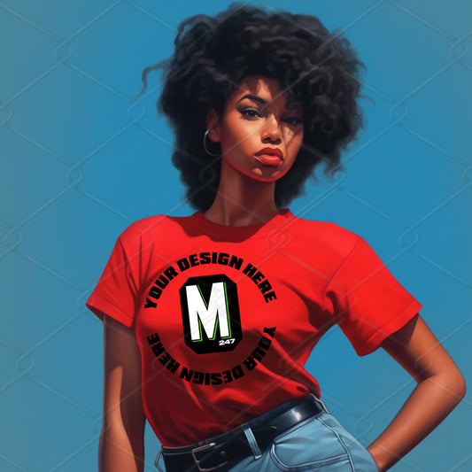 Red TShirt Model Mockup