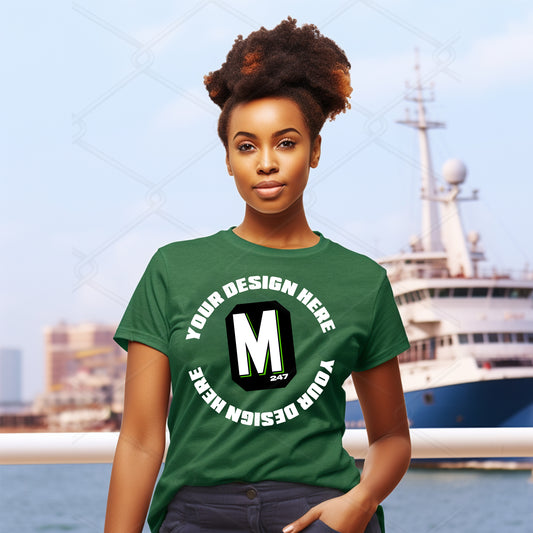 Green TShirt Model Mockup