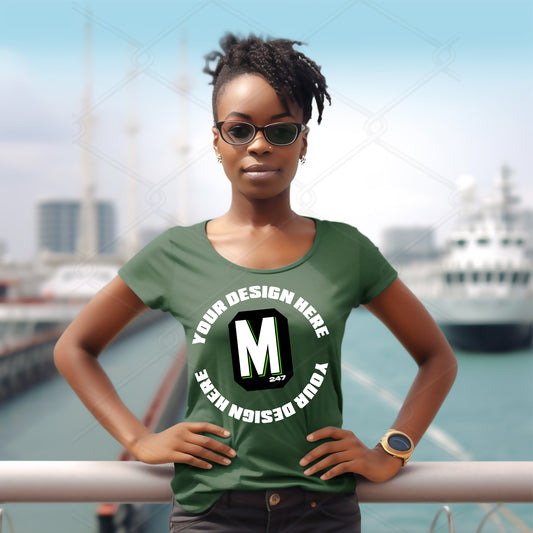 Green TShirt Model Mockup