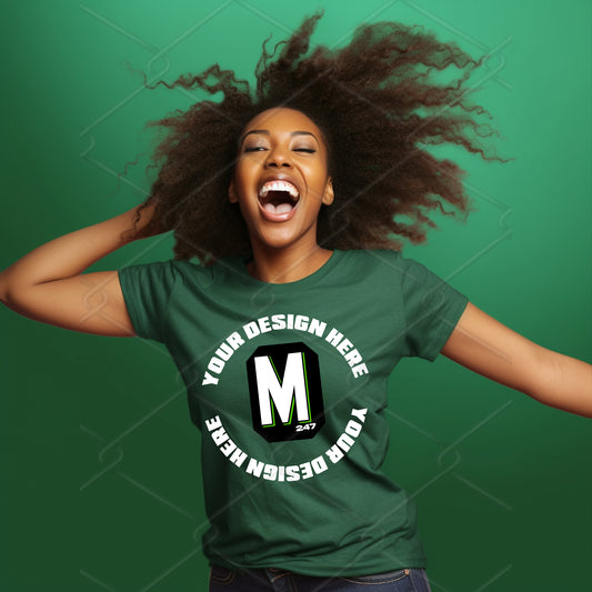 Green TShirt Model Mockup