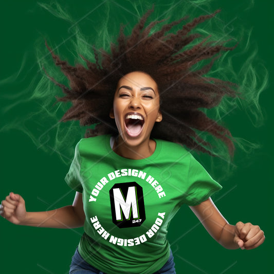Green TShirt Model Mockup