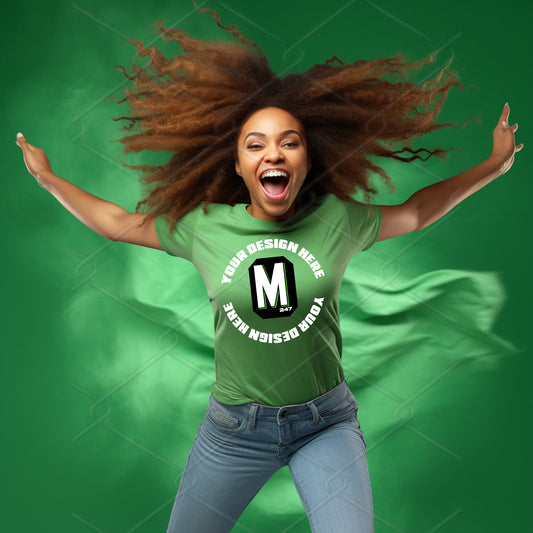 Green TShirt Model Mockup