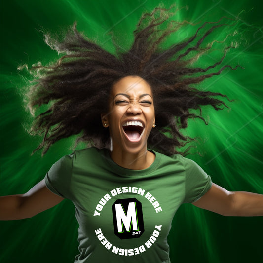Green TShirt Model Mockup
