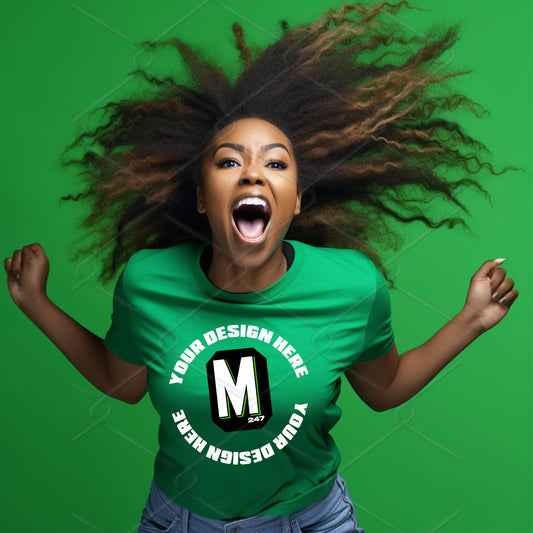 Green TShirt Model Mockup