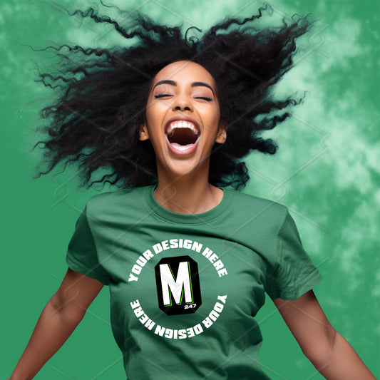 Green TShirt Model Mockup