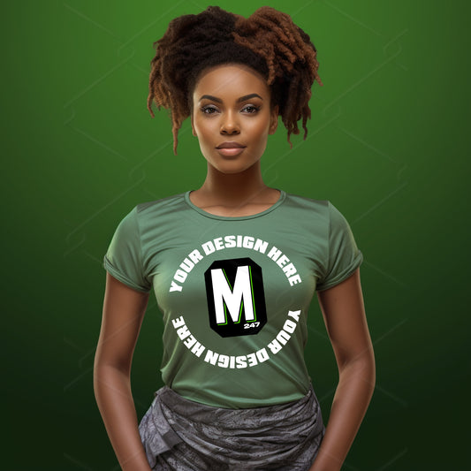 Green TShirt Model Mockup
