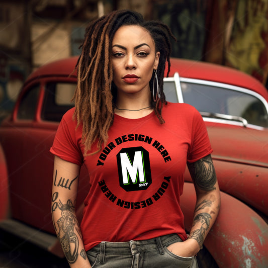 Red TShirt Model Mockup