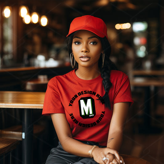 Red TShirt Model Mockup