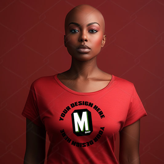 Red TShirt Model Mockup