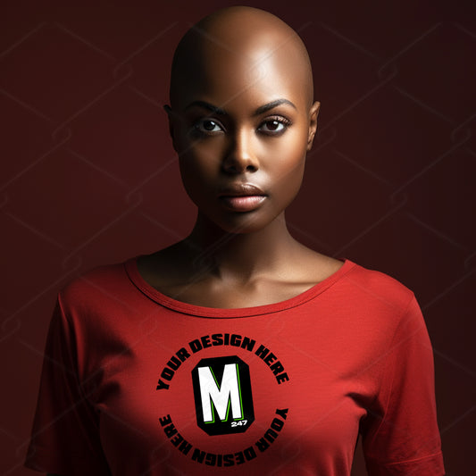 Red TShirt Model Mockup