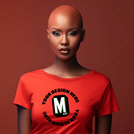 Red TShirt Model Mockup